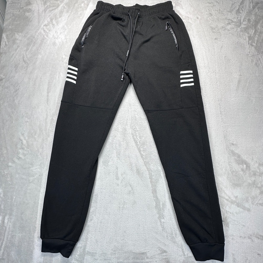 Top Fashion Jogger Pants Mens Size XL Black Drawstring Waist Tapered Leg Gym
